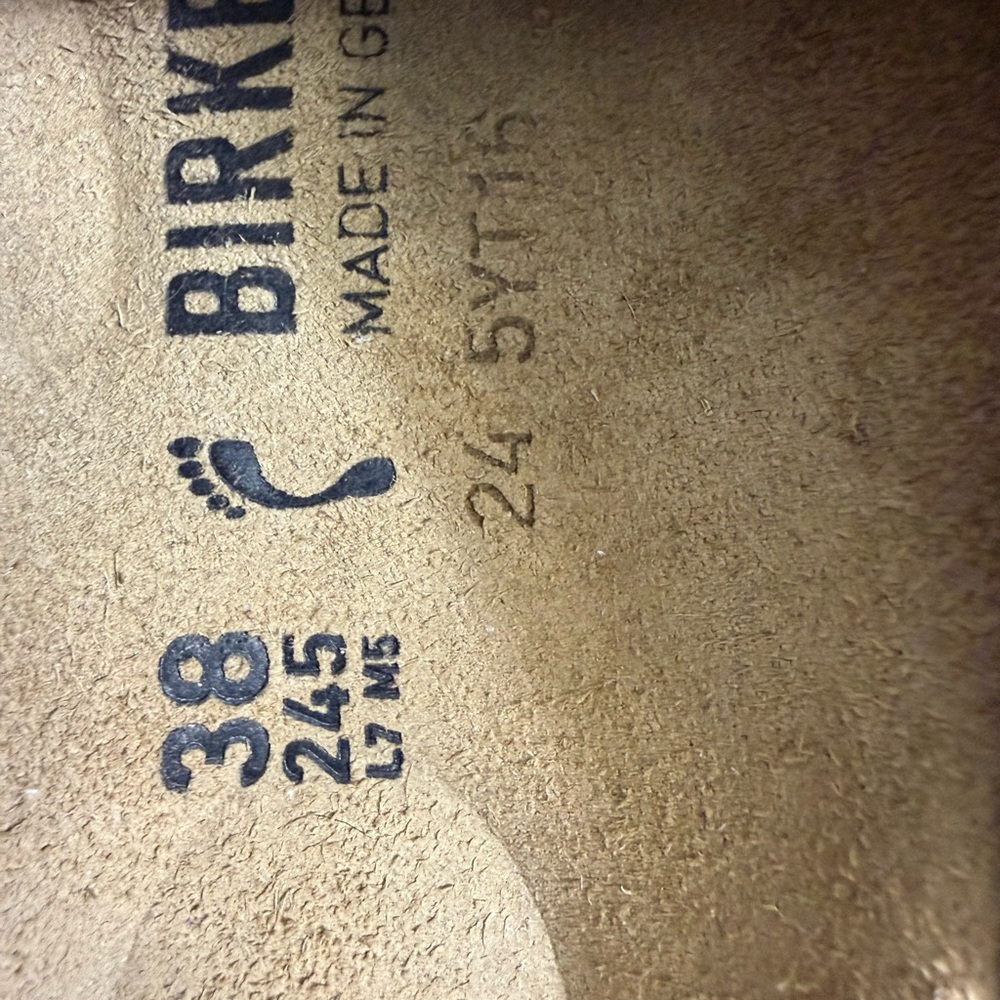 Birkenstock Beige Suede Clogs with Silver Studs - Picture 8 of 15